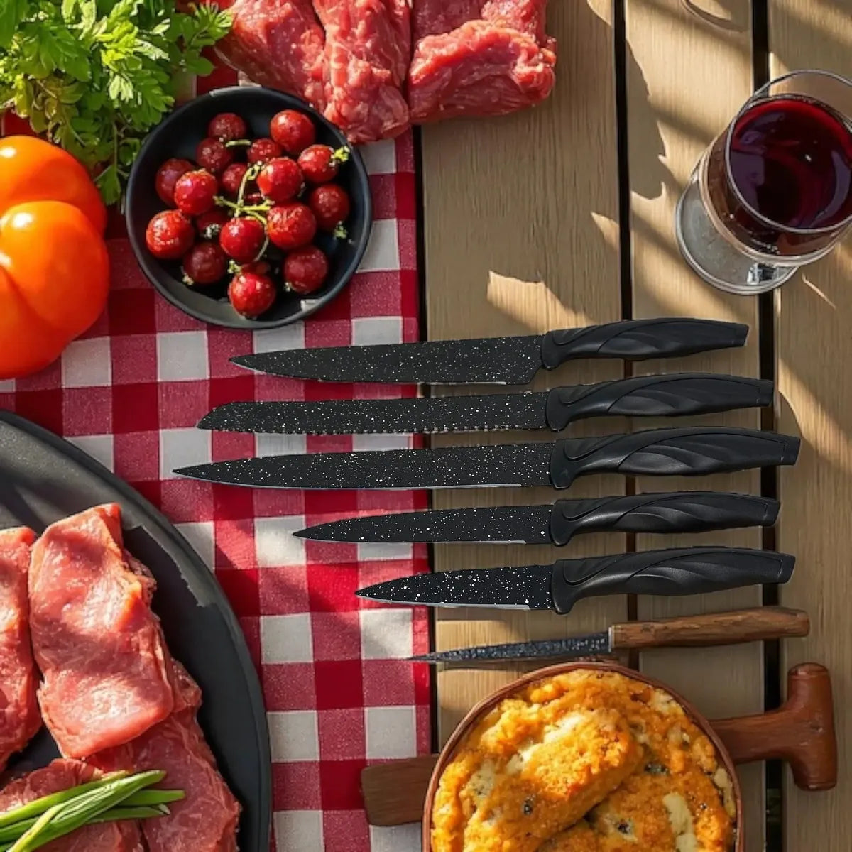 Set de Cuchillos de Cocina + Pela Papa 6 Piezas