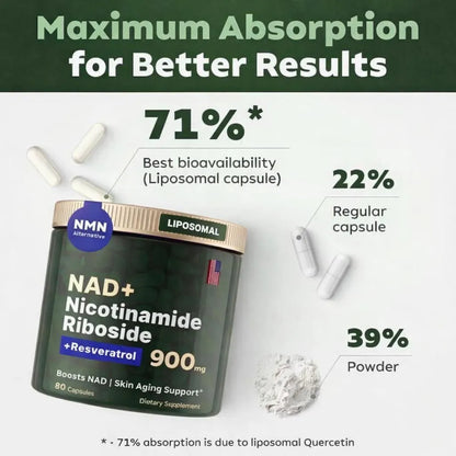 Suplemento NAD+ Nicotinamida Ribósido 900mg