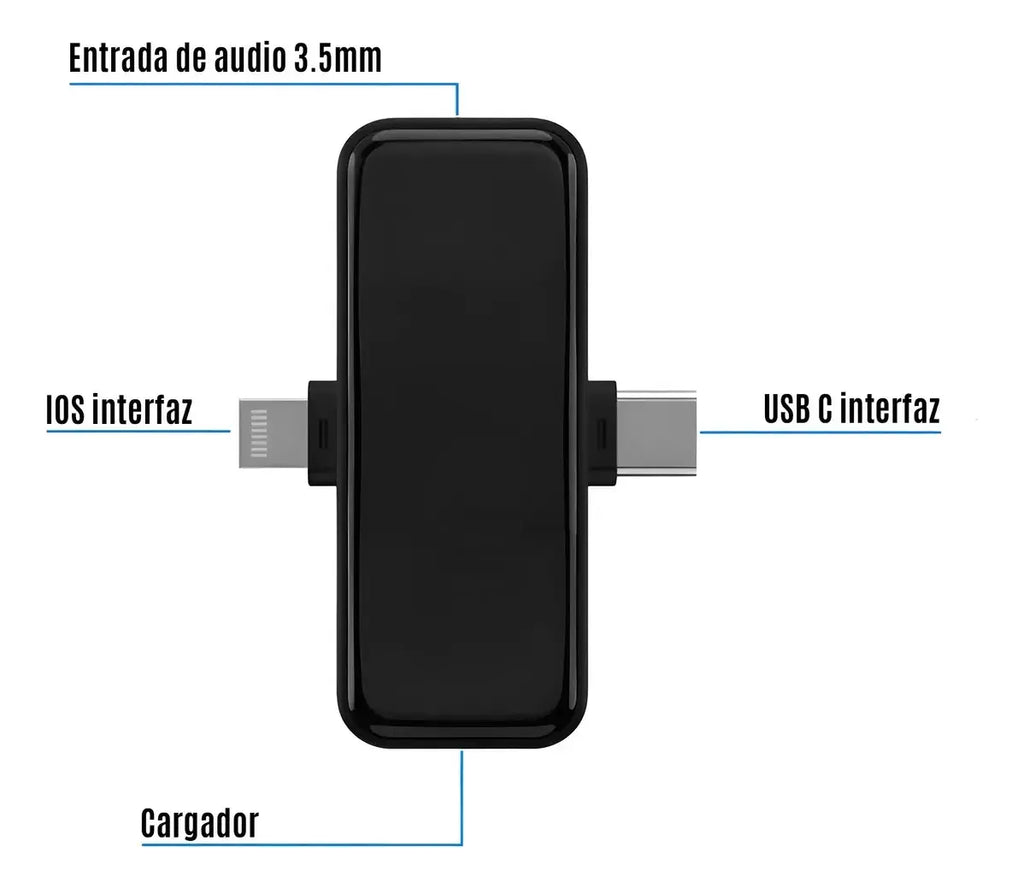 Micrófono Inalámbrico de Solapa (Tipo C / iPhone)