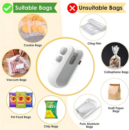 Selladora de Bolsas Mini Recargable