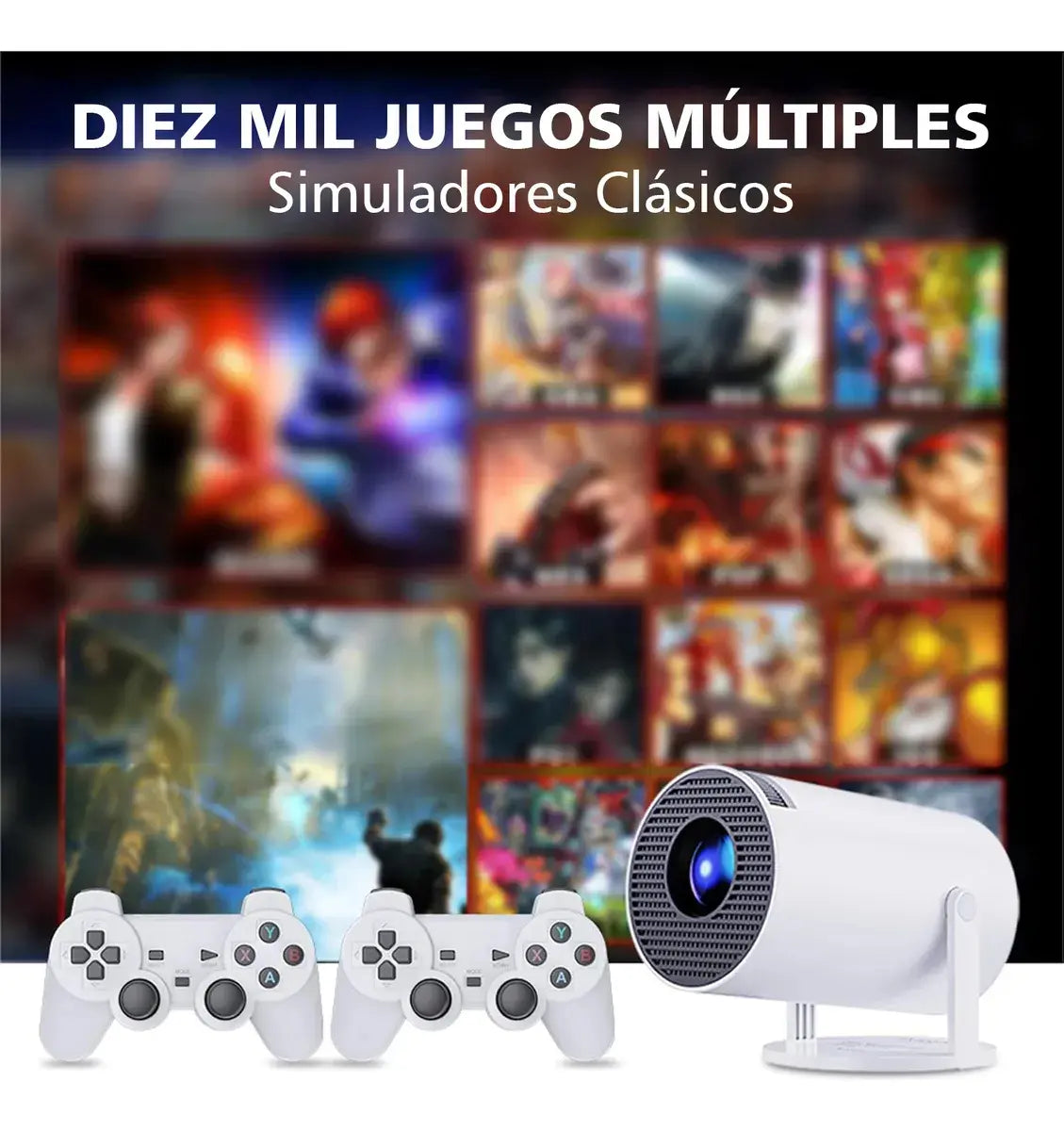 Proyector Gaming Retro con 2 Controles