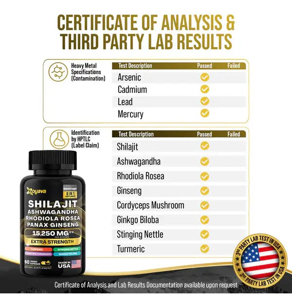 Suplemento Shilajit 8 en 1 x60 Cápsulas