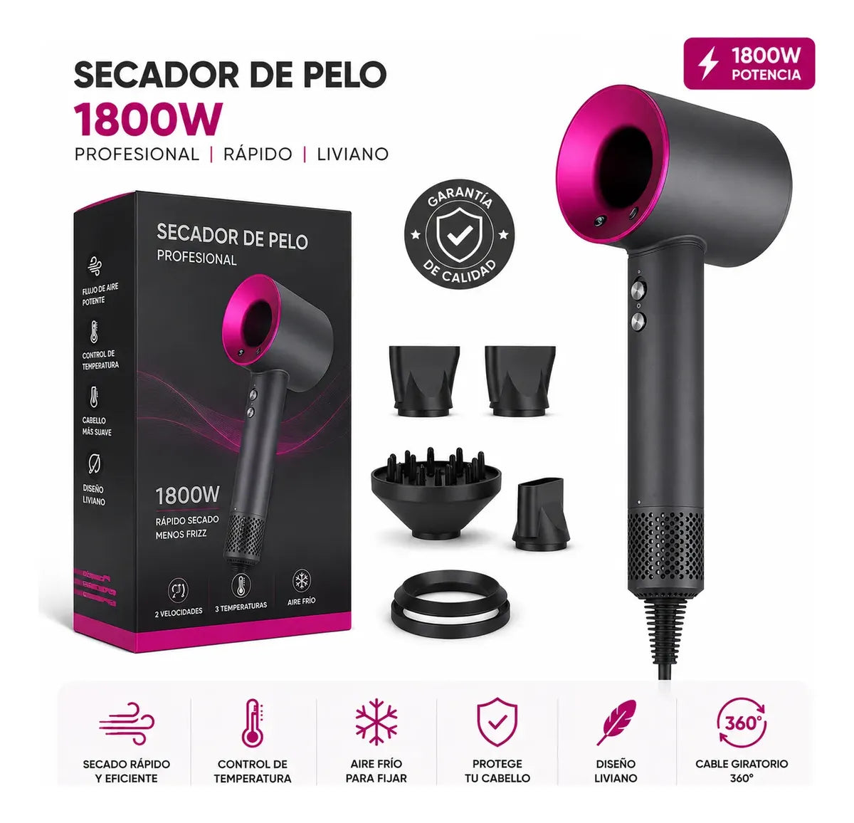 Secador de Pelo Lambo Tech 1600W