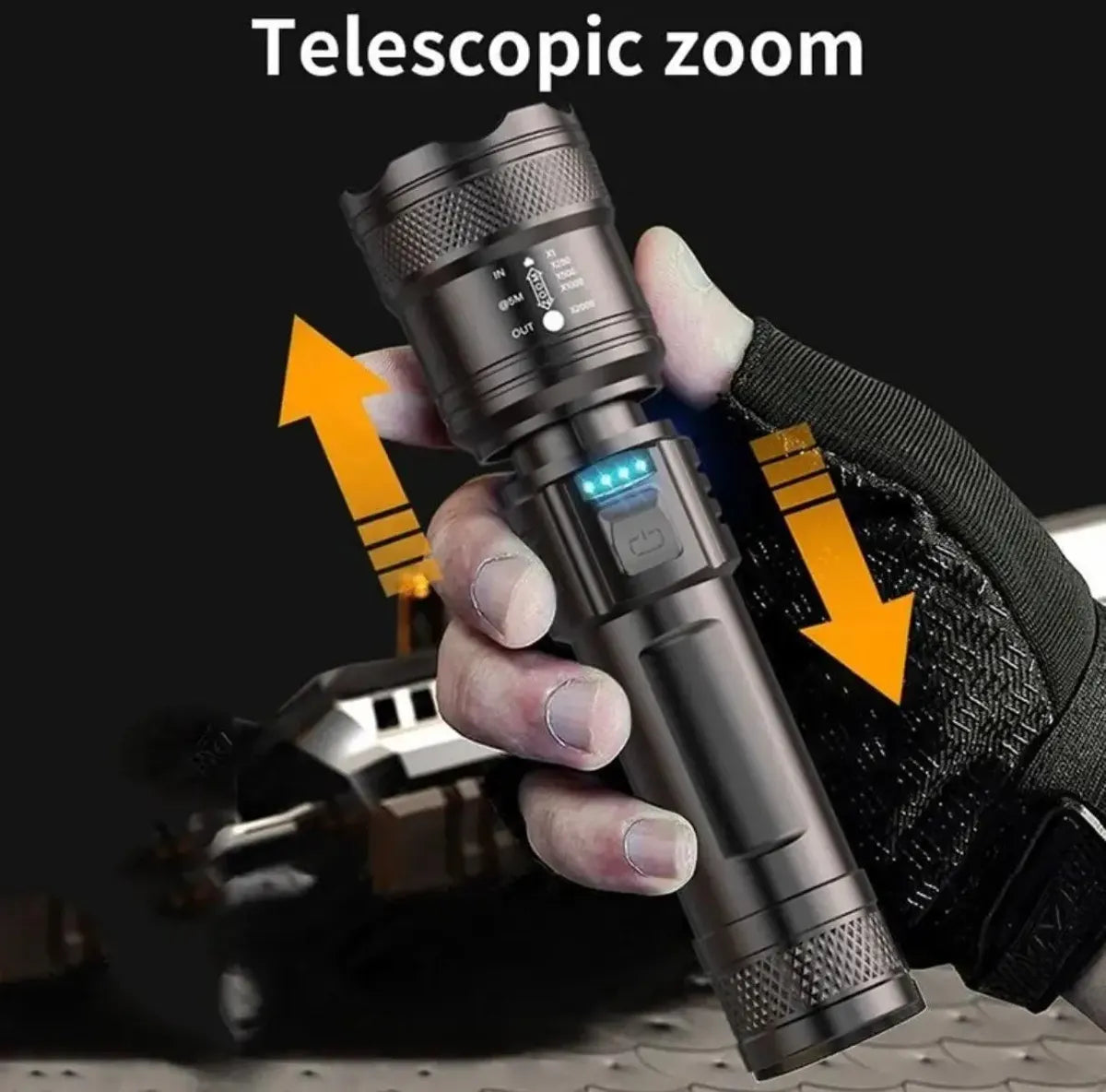 Linterna Táctica Recargable con Zoom