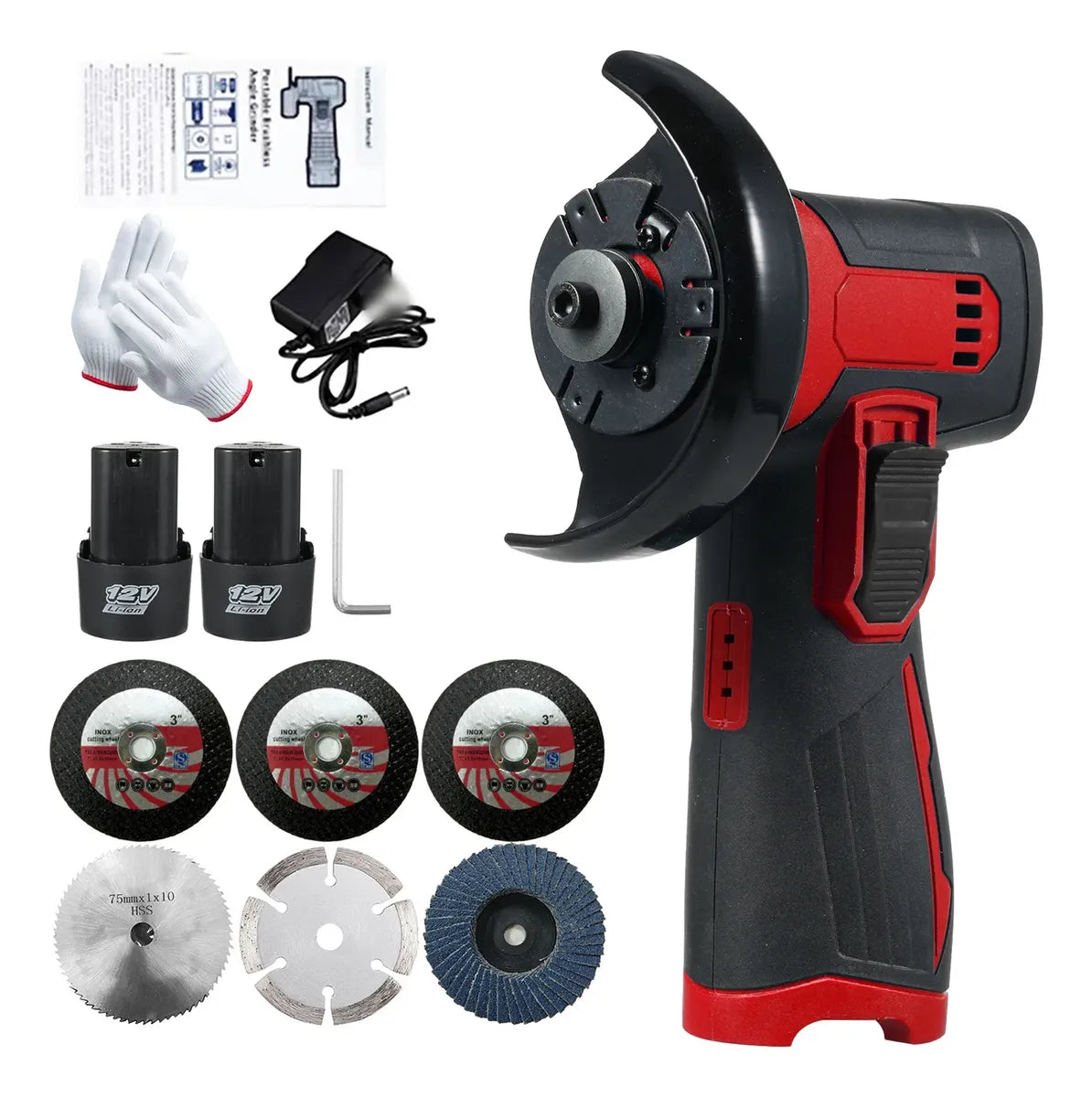 Mini Amoladora Inalámbrica 71mm con Doble Batería