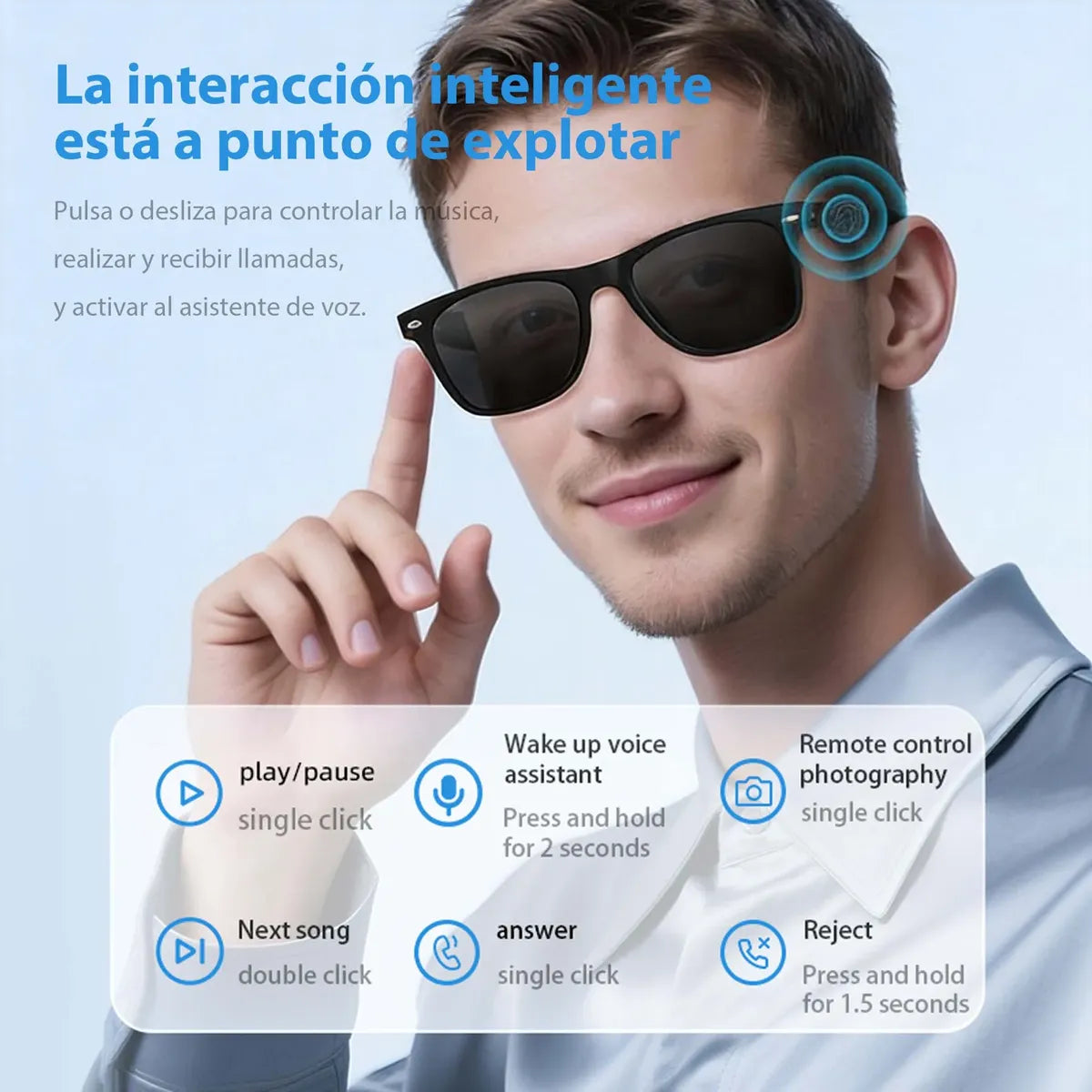 Lentes Bluetooth con Audio y Asistente de Voz