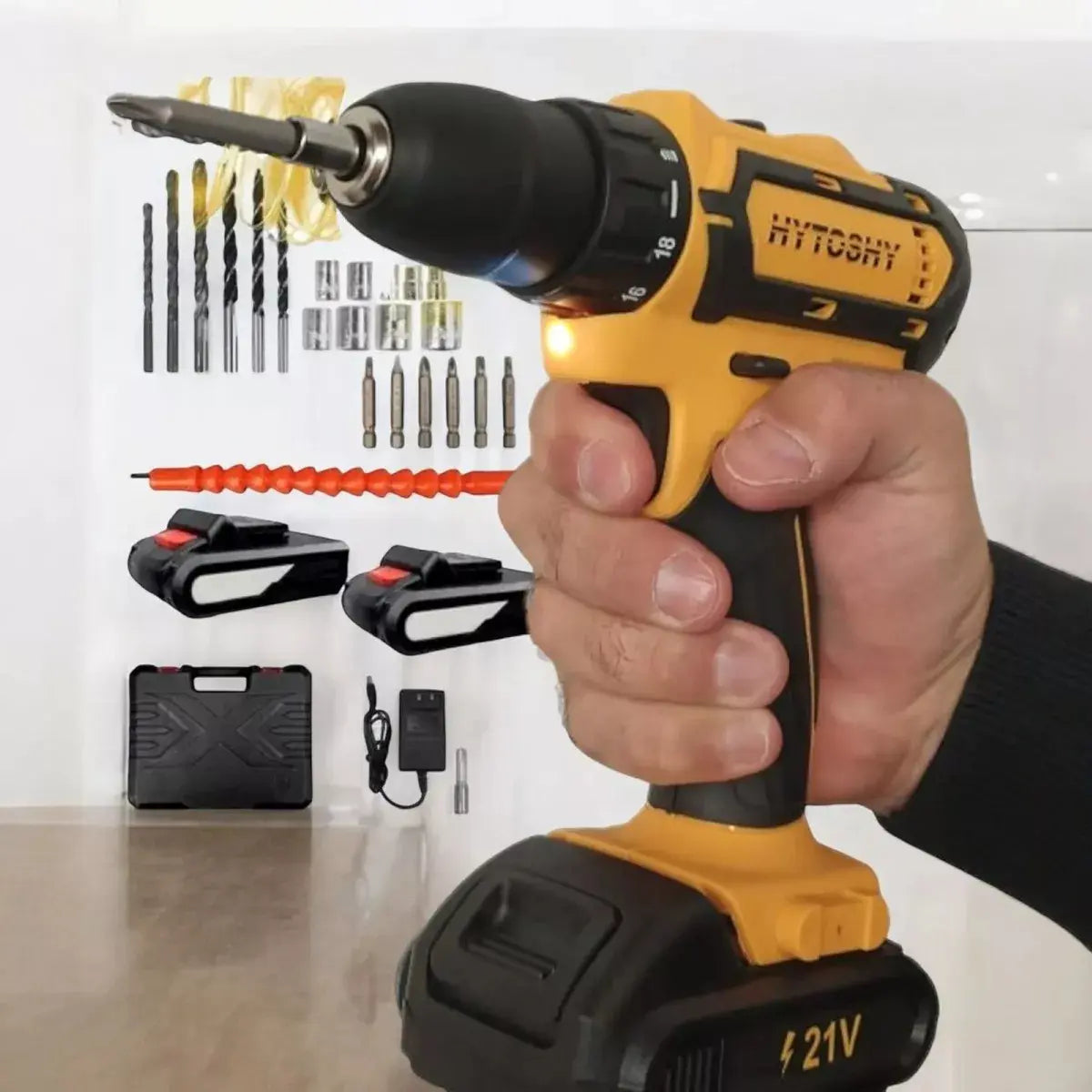 Taladro Inalámbrico 21V con Doble Batería y Maletín