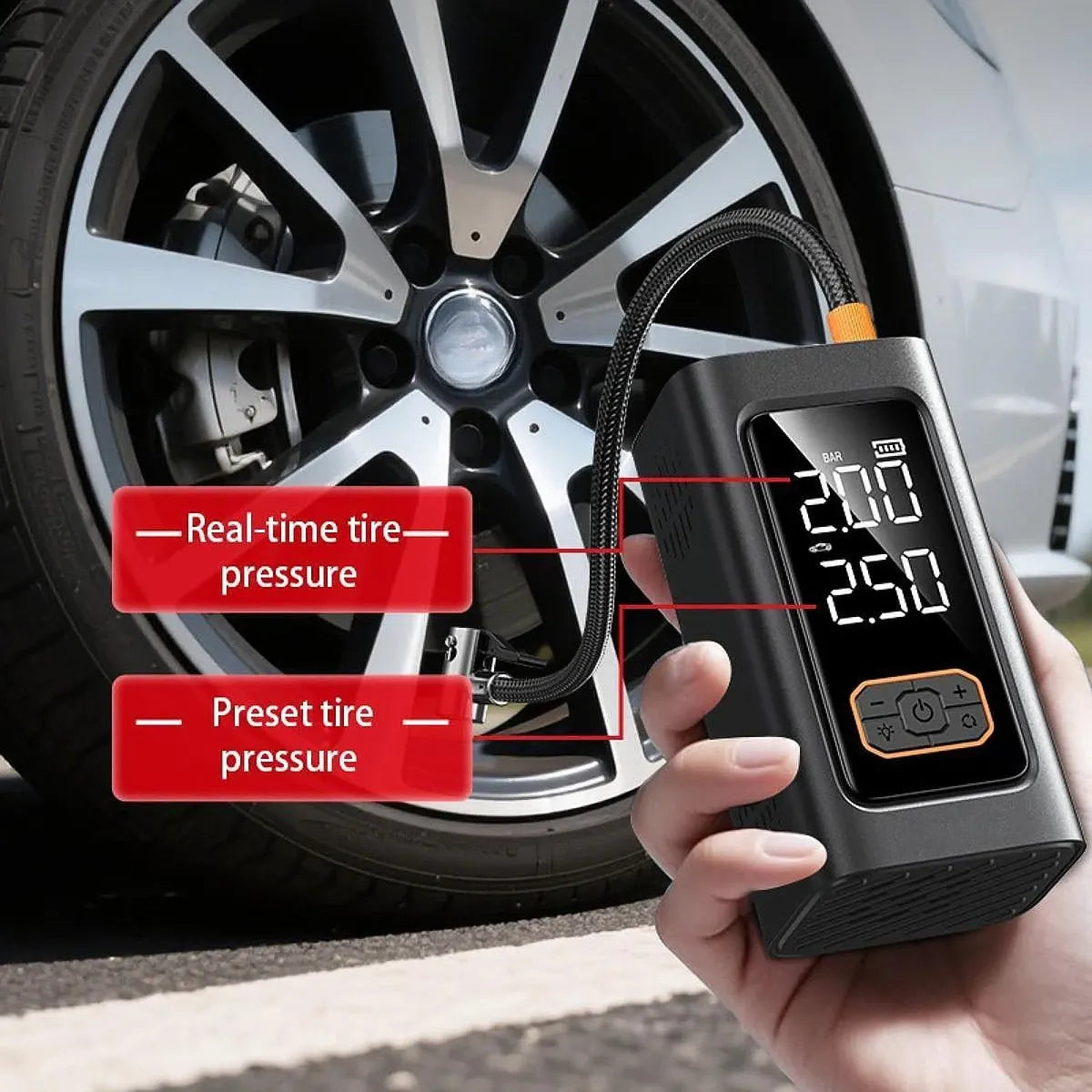 Arrancador de Auto con Compresor Portátil