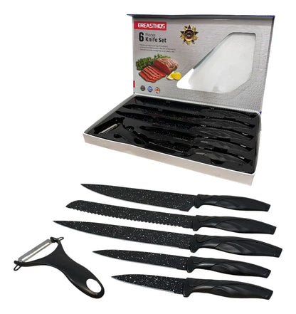 Set de Cuchillos de Cocina + Pela Papa 6 Piezas