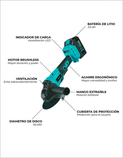 Kit Atornillador Percutor 21V + Amoladora